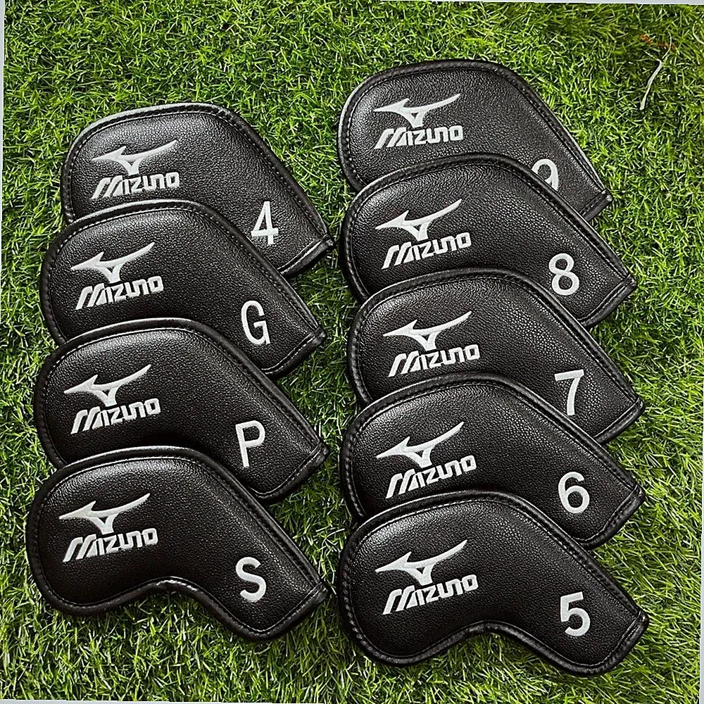 Mizuno 9Pcs Leather Magnetic Iron Head Covers