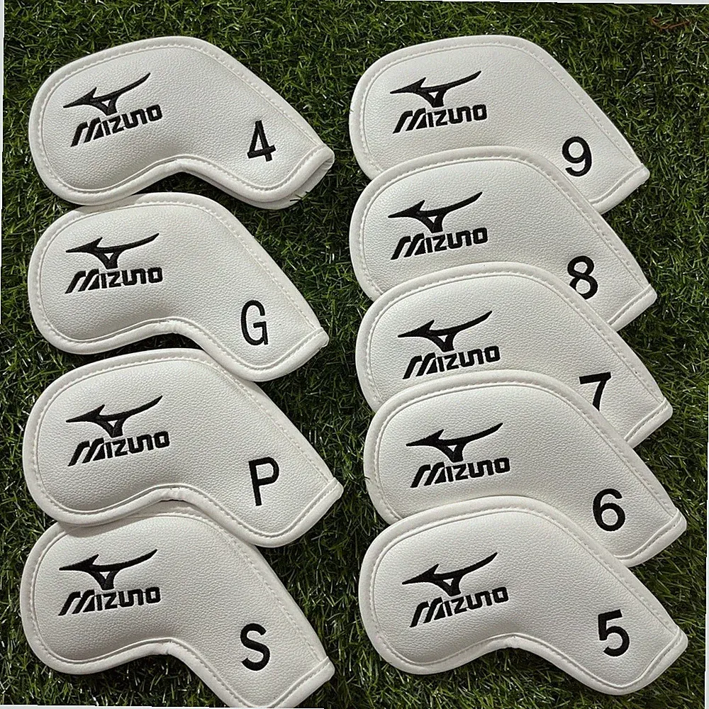 9Pcs Mizuno Club Golf Iron HeadCover Covers PU Leather Magnetic 4-9+SPG