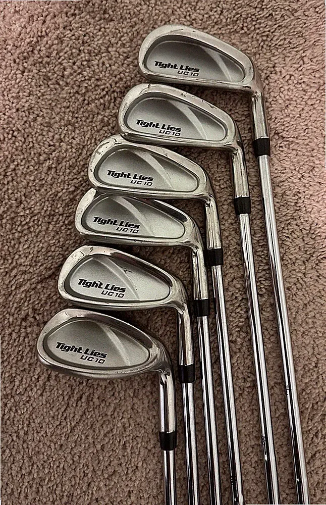 Adams Golf Tight Lies UC 10 RH Iron Set 4-8 + SW Stiff Steel Shafts Good Grips