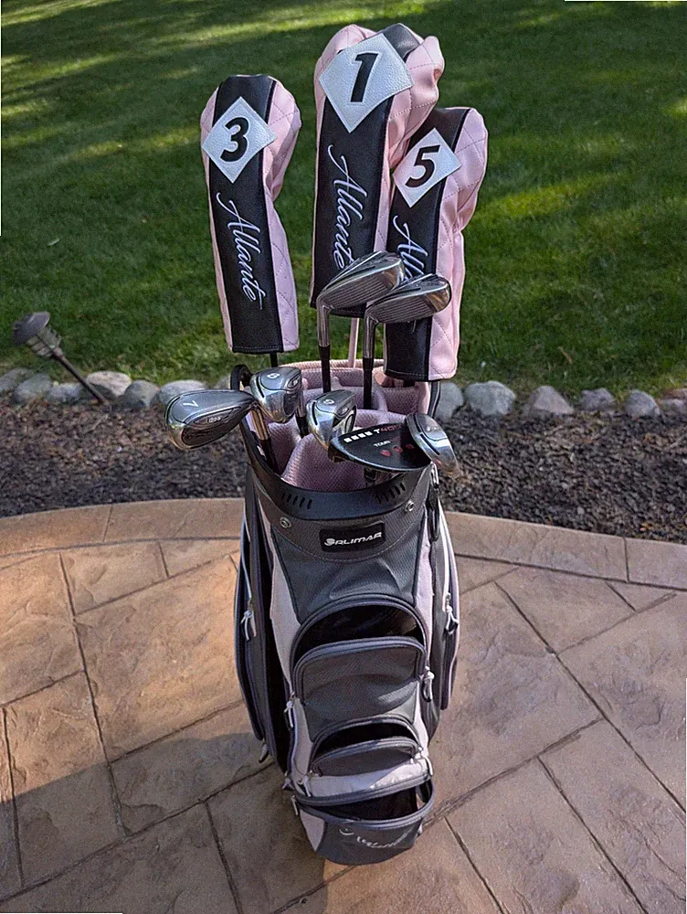 ADAMS Idea Women's Golf Set PW-5H, 3W, 7W, ORLIMAR Allante Driver & Bag + Putter