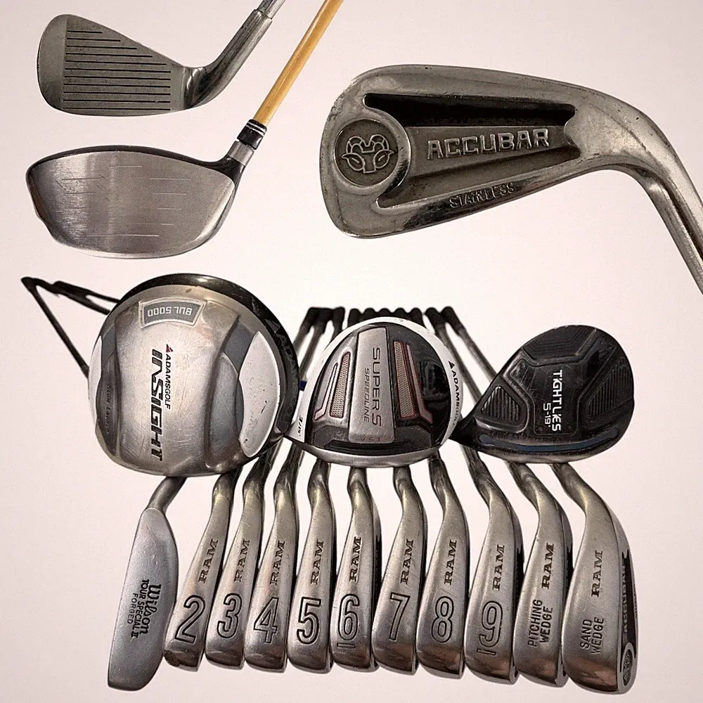 Adams Ram Wilson Men’s RH Golf Club Set Reg Flex Graphite Steel IRONS NEW GRIPS