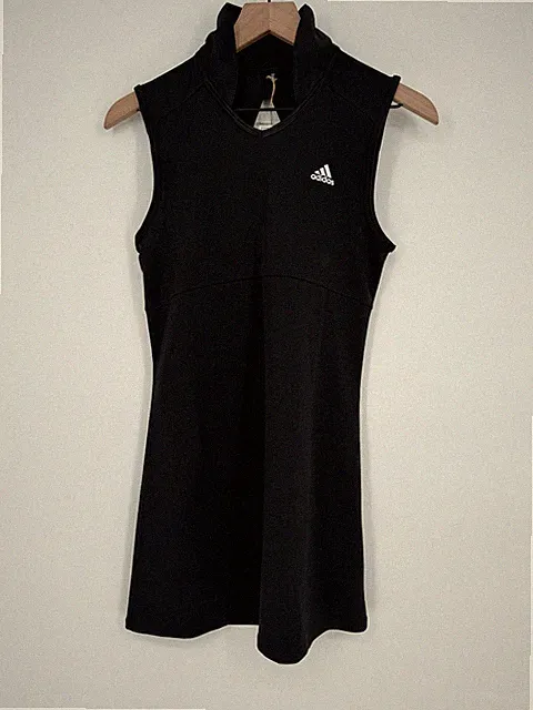 Adidas Golf Dress Girls 13-14 Black Trefoil Logo Mesh Keyhole Back Sleeveless