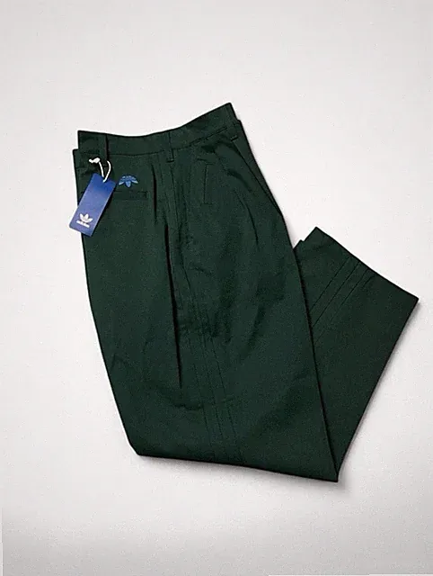 Adidas Rolling Links Chino Golf Pants Mens 34 x 30 Green Trefoil Logo IT0148 NWT