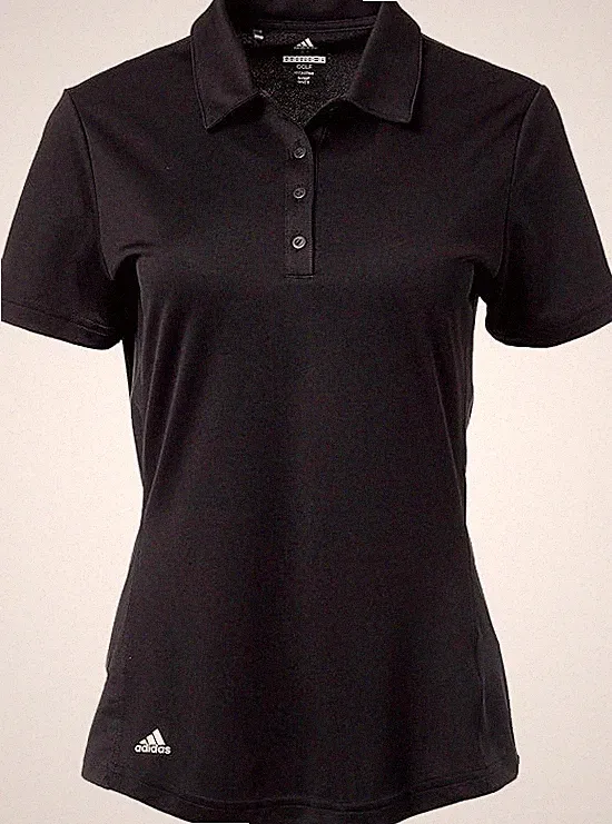 ADIDAS WOMENS ADVANTAGE GOLF POLO COLLARED T SHIRT MOSITRUE WICK QUICK DRY BLACK