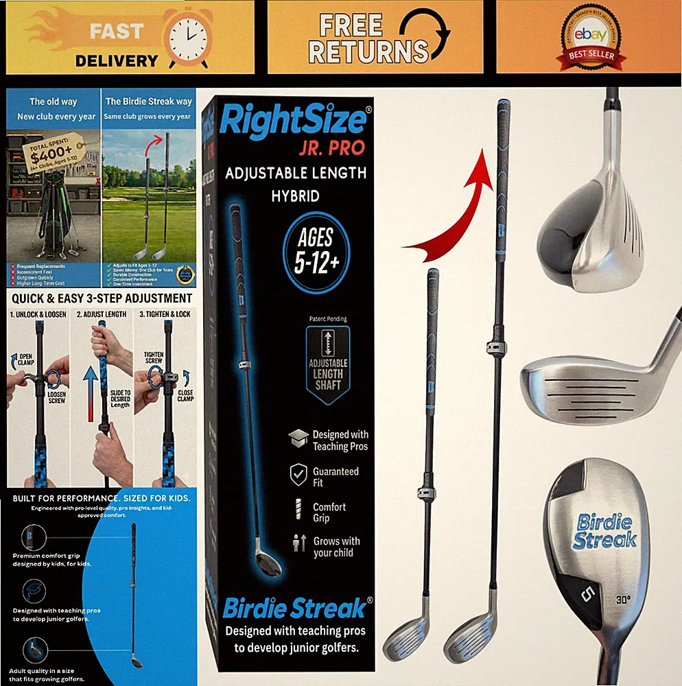 Adjustable Kids Golf Club Set, Right Handed, Ages 5-12, Perfect for Young Golfer