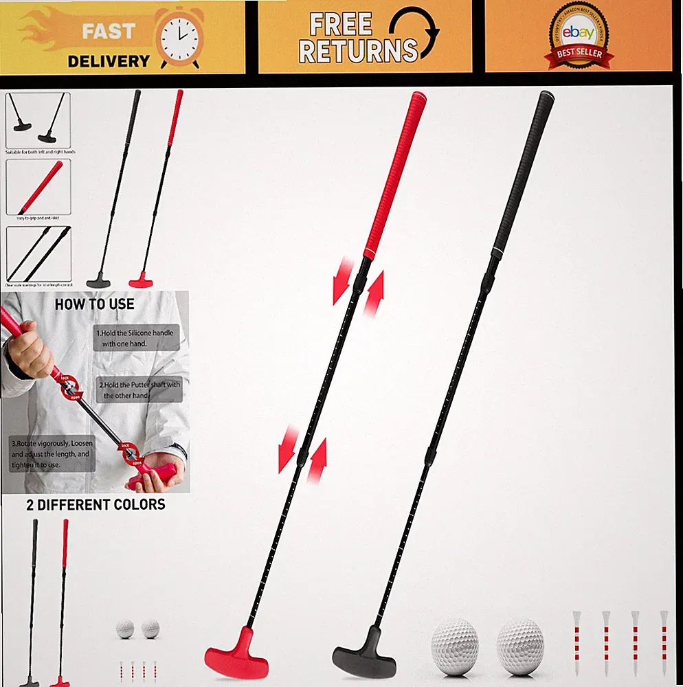 Adjustable Multicolor Golf Putters Set for Right/Left Handed | Practice Balls In