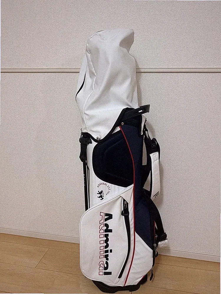 Admiral Golf Cart Bag & Bridgestone Club Set White Navy Red Used