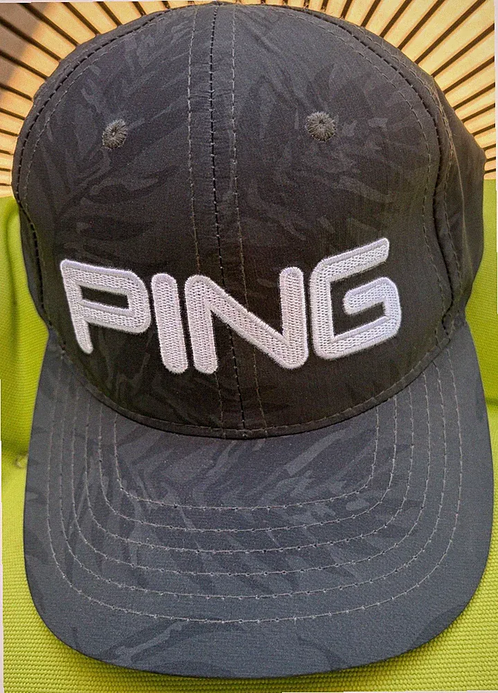 ADULT PING GOLF CAP SZ ADJUSTABLE DARK GRAY SUBTLE LEAF PATTERN