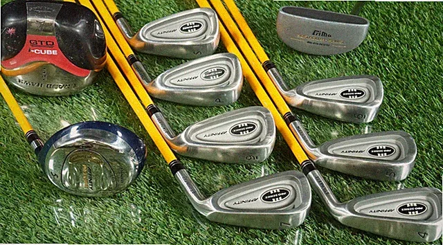AFFINITY MENS 10PC. GOLF SET 4-7,9,PW,SW,5W, GRAND HAWK DRIVER PRIMA PUTTER RH