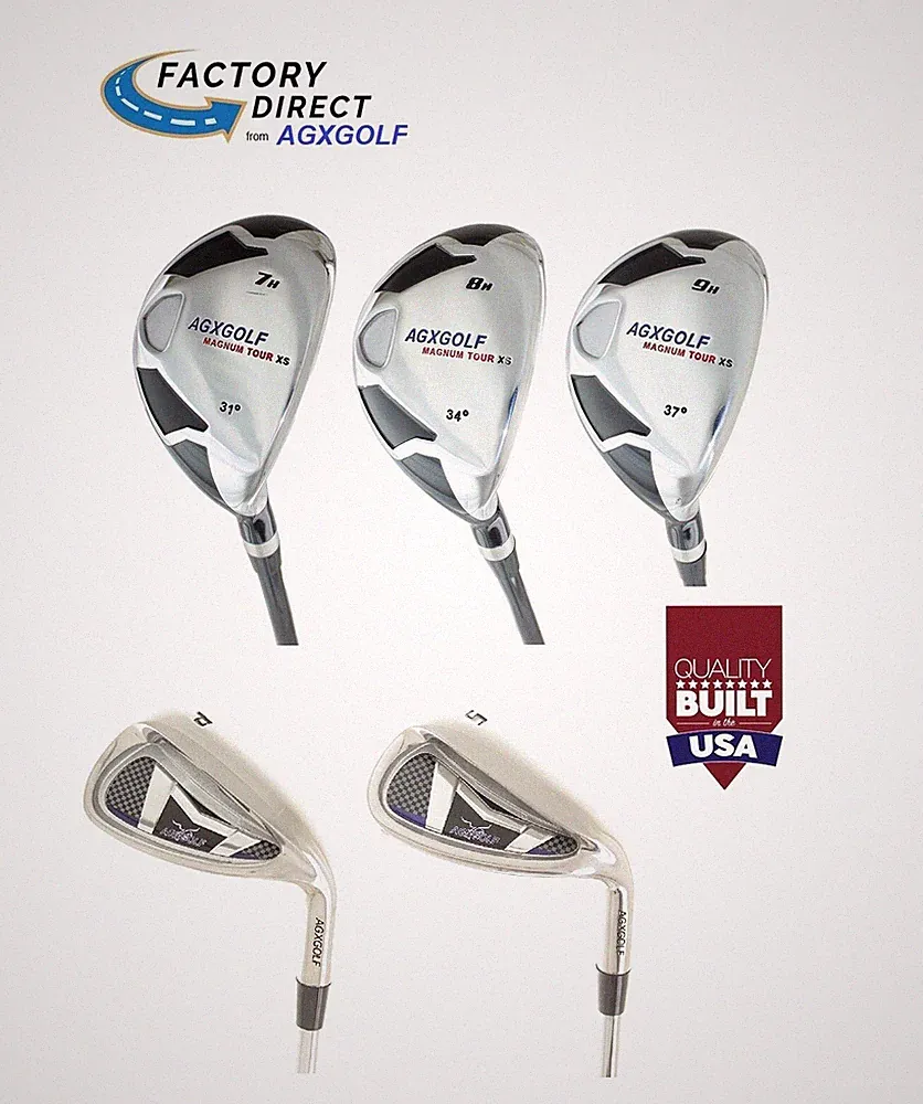 AGX MEN'S GRAPHITE 7, 8 & 9 HYBRIDS + WIDE SOLE PW & SW ALL LENGTHS & ALL FLEXES