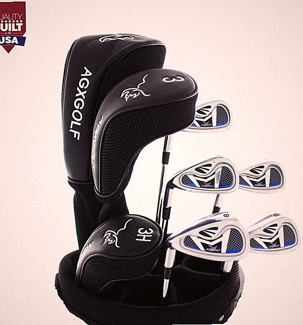 AGXGOLF BOYS' LEFT HAND MAGNUM COMPLETE GOLF CLUB SET: DRIVER +6-PW IRONS+PUTTER