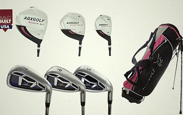 AGXGOLF GIRL'S TWEEN EDITION MAGNUM PINK GOLF CLUB SET w/PINK BAG
