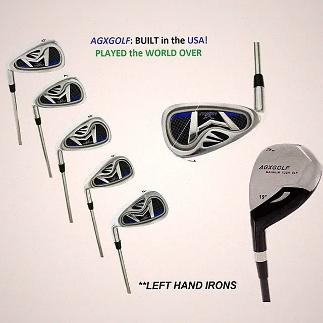 AGXGOLF GIRLS LEFT HAND (ALL LENGTHS) XLT IRON SET 3 HYBRID: 6,7,8 & 9 IRONS+PW