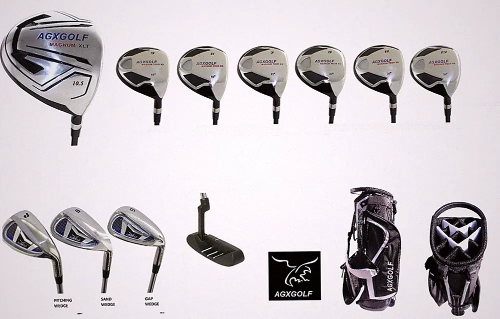 AGXGOLF LADIES XS RH FAIRWAY WOODS SET: DR, #3,5,7,9,11,13 WDS,PW, SW,GW,PT & BG
