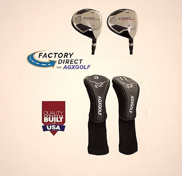 AGXGOLF MEN'S #9 &#11 FAIRWAY WOODS SET w/HC; LH or RH; GRAPHITE, CHOOSE LENGTH