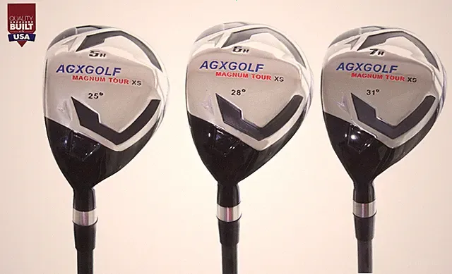 AGXGOLF MEN'S LEFT HAND XS #5, 6 & 7 HYBRID SET GRAPHITE: CHOOSE LENGTH & FLEX