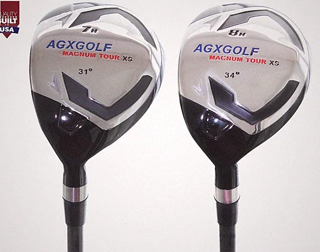 AGXGOLF MEN'S LEFT HAND XS #7 & #8 HYBRID SET, GRAPHITE: CHOOSE LENGTH AND FLEX