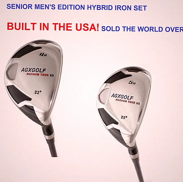 AGXGOLF MEN'S RIGHT HAND SENIOR FLEX #4 & 5 HYBRID SET GRAPHITE: CHOOSE LENGTH