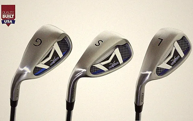 AGXGOLF MEN'S SENIOR LH: MAGNUM SAME LENGTH SERIES WEDGE SET: GAP, SAND & LOB