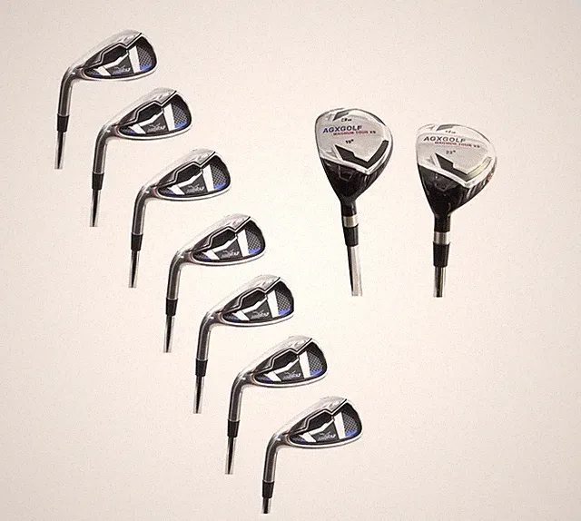 AGXGOLF MENS LEFT HAND MAGNUM IRONS SET 3 + 4 HYBRID+5-SW: ALL SIZES! USA BUILT!