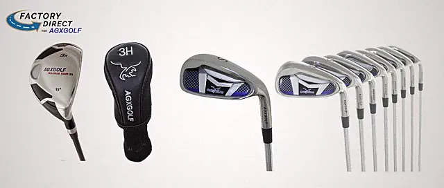 AGXGOLF MENS OS1 SAME LENGTH GRAPHITE IRONS SET: w#3 HYBRID +4-PW SENIOR FLEX