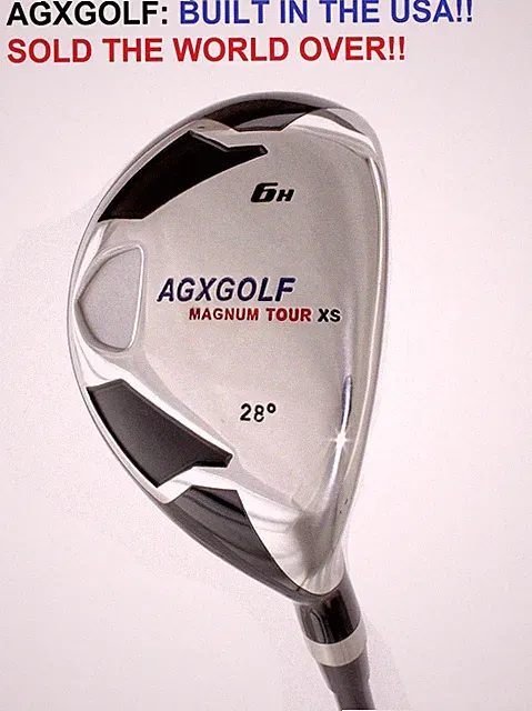 AGXGOLF MENS RIGHT HAND #6 HYBRID IRON 28* wGRAPHITE SHAFT. CHOOSE FLEX & LENGTH