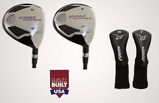 AGXGOLF RIGHT HAND SENIOR FLEX MENS XS #5 & 7 Fairway Utility Wood set wGraphite