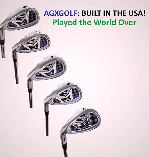 AGXGOLF SENIOR XLT LEFT HAND MAGNUM GRAPHITE IRONS SET: 6-PW IRONS; USA BUILT