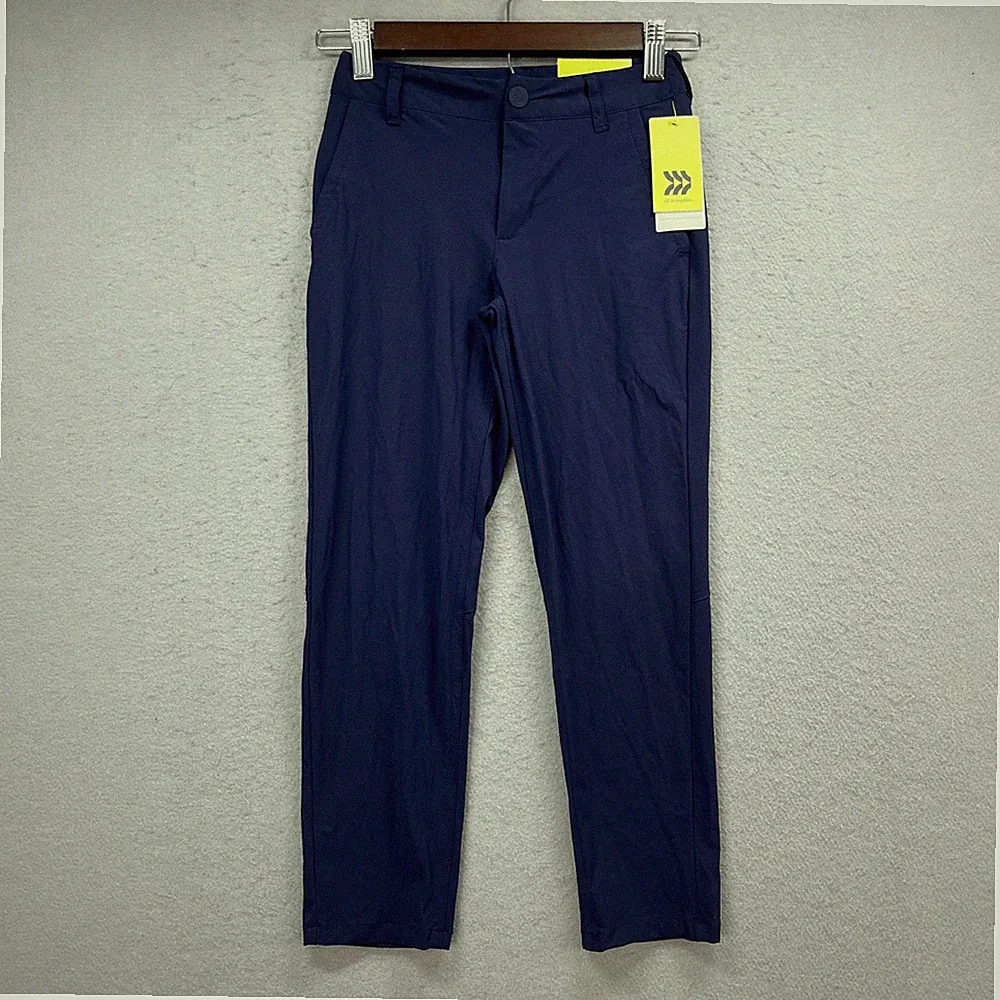 All in Motion Golf Pant Boys 7 Navy Stretch Performance Tech Active Trousers