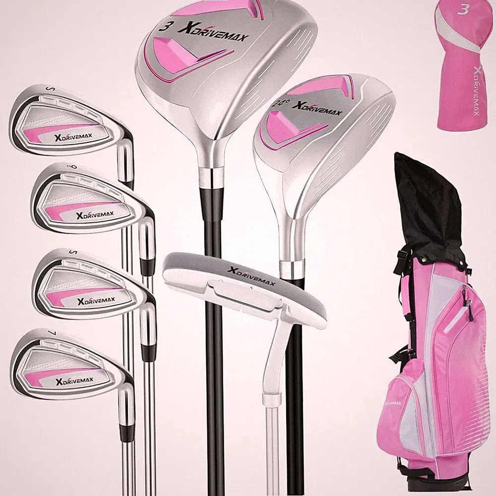 All-In-One Beginner Golf Set: 8-Piece Left-Handed Clubs with Stand Bag Included