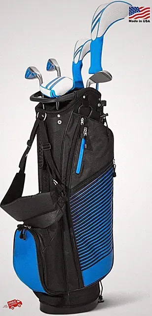 Amazon Basics 6-Piece Golf Club Set Right Hand Uniflex Stainless Steel Blue