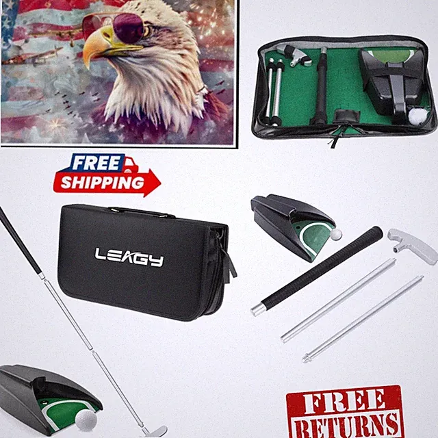 Ambidextrous Portable Golf Putting Set for Home & Office - Enhance Your Skills