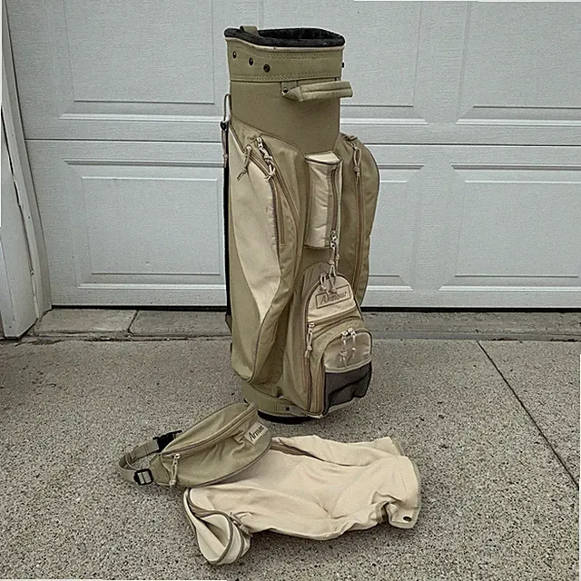 Armour Cart Bag 6 Way Beige w/Rain Cover