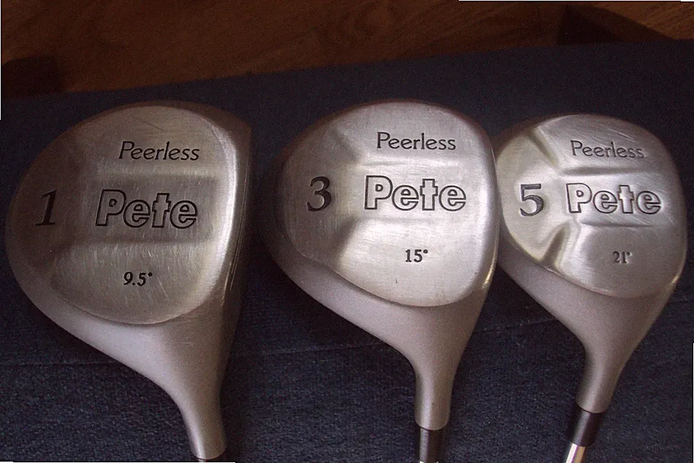Arnold Palmer Peerless Pete 9.5 deg driver 3/5 woods 15/21 deg stiff steel