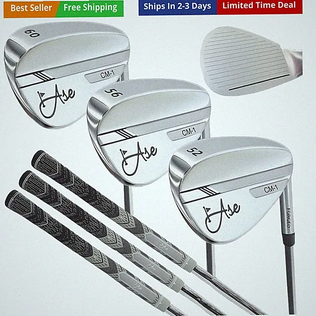 Ase CM-1 Golf Wedges - Full Face Grooves + Milled Face Wedges, Singles or Se...