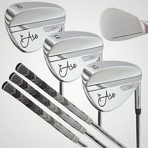 Ase Premium CM-1 Golf Wedges - Full Set of 3 Wedges RH Silver, 52, 56, 60 Set