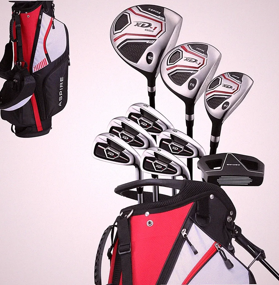 Aspire XD1 14-Piece Senior Men's Golf Set with Titanium Driver & Stand Bag