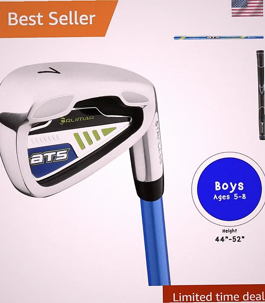 ATS Junior Boys' Blue/Lime Series Individual Golf Clubs Ages 5-8