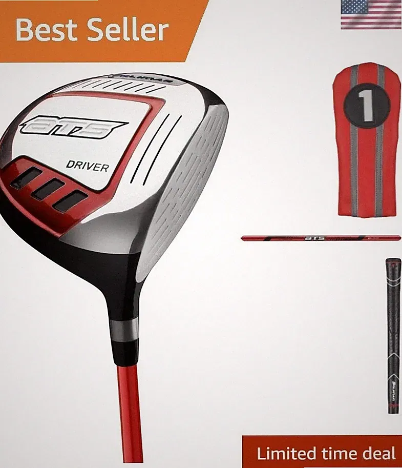 ATS Junior Boys' Red/Black Series Individual Golf Clubs Ages 9-12