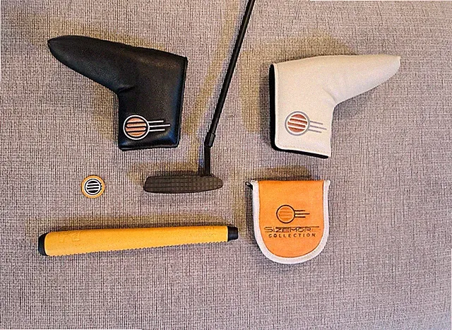 B4 Sizemore SB-A ind-x Face Milled Putter 35” White Sight Orange Leather Grip