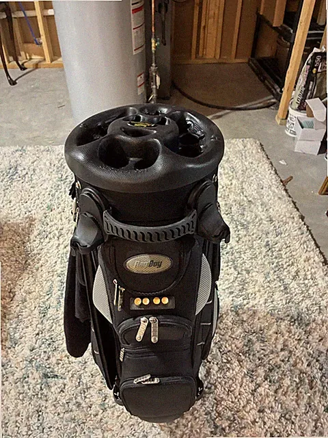Bag Boy Revolver Golf Cart Bag Black • 14‑Way • 360° Rotating Top • New / Mint