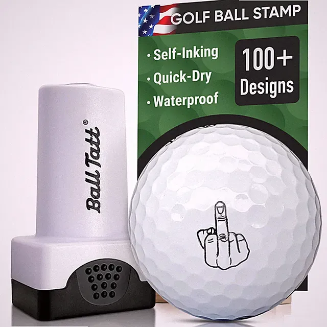 Ball Tatt - Middle Finger Golf Ball Stamp Marker Quick-Dry Self-Inking Stamper