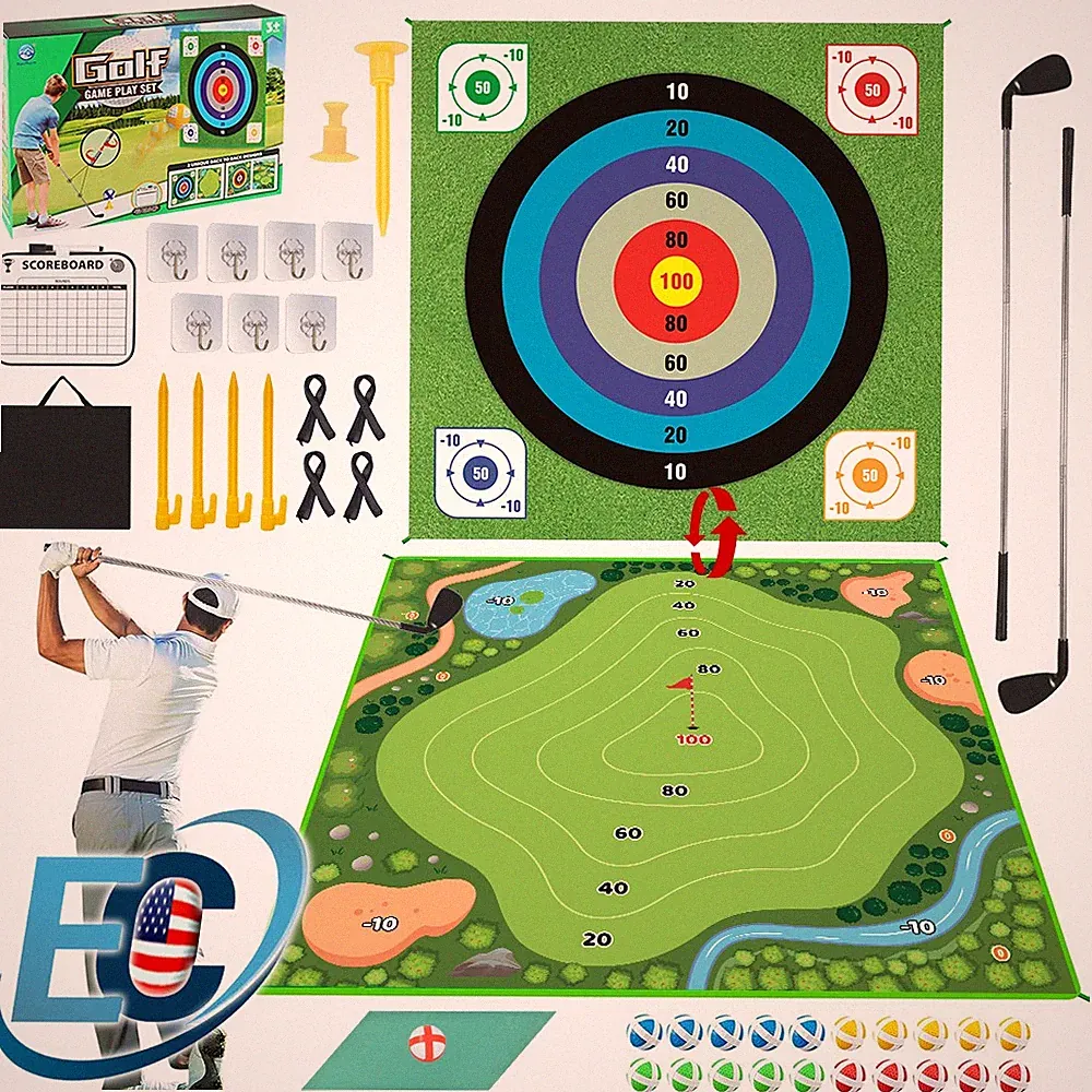 Battle Golf Chipping Game Set with Hitting Mat for Kids Adults Indoor Outdoor
