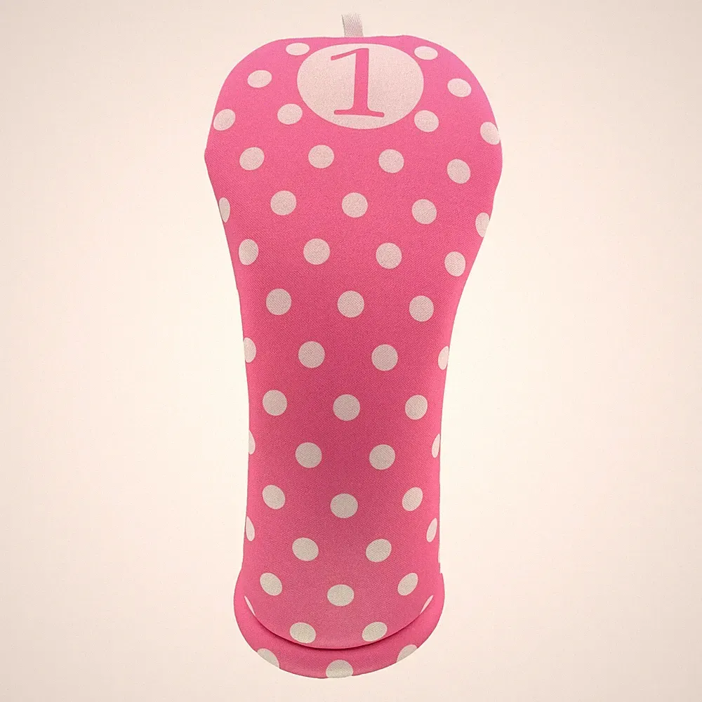 BEEJO’S Golf Club Headcover | Women’s Collection-Baby Pink & White Polka Dots