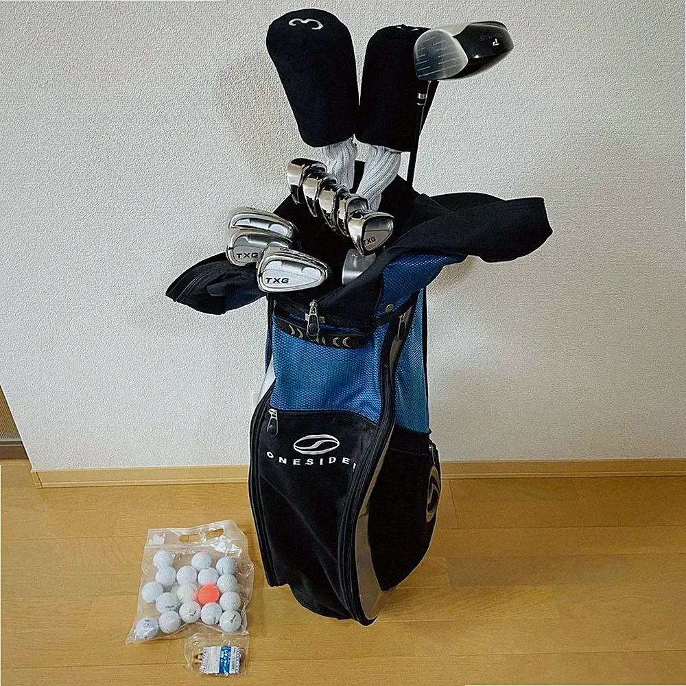 Beginner Men's Golf Set Tech Plus 12 Clubs Balls Tee R Flex Excellent Condition