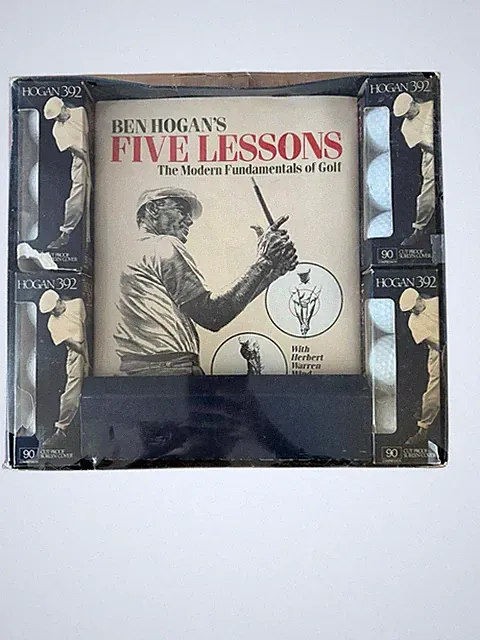 Ben Hogan Five Lessons Book Box Set + 12 NOS Hogan 392 Golf Balls Complete Rare
