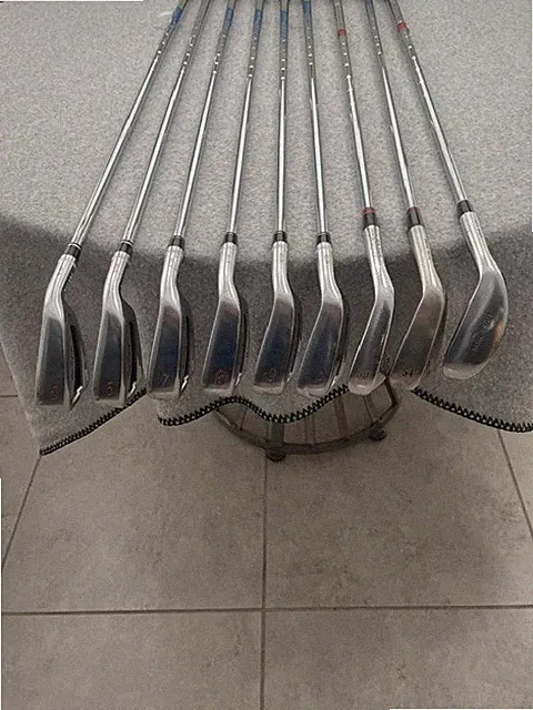 BEN HOGAN FORGED EDGE EX N. S. PRO ZELOS 7 SENIOR FLEX 9 CLUB IRON SET !