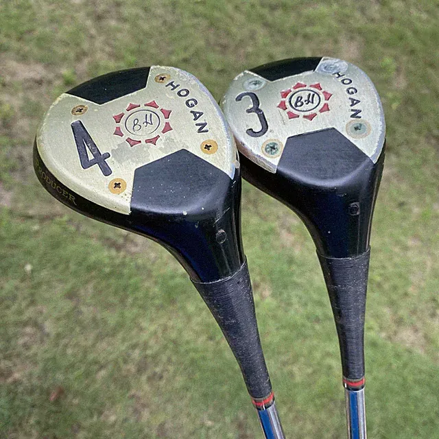 Ben Hogan Speed Slot Starburst 3.4 persimmon woods Steel Stiff Flex Needs Grips