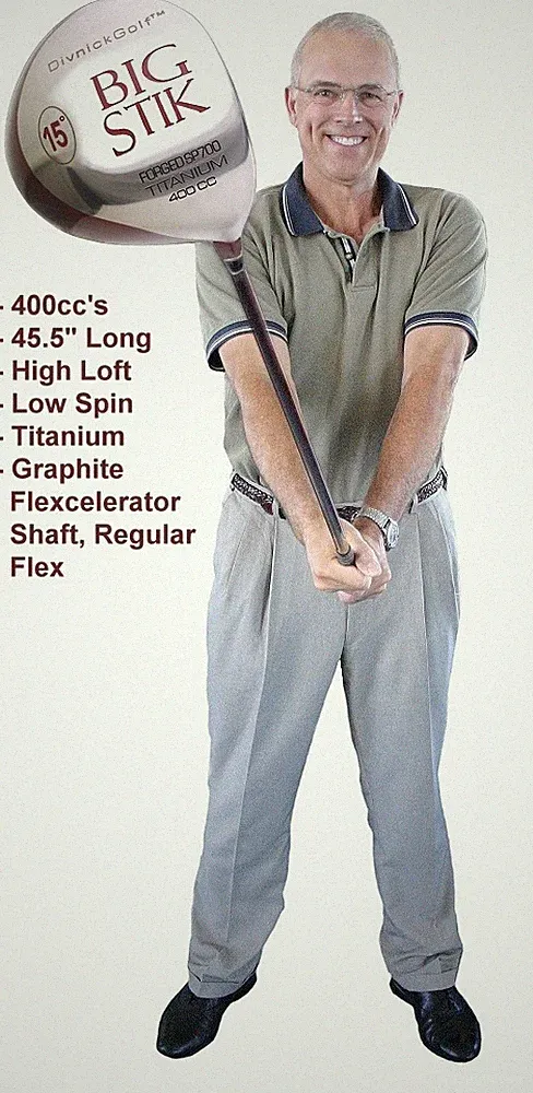 BIG STIK– 15 Degree High-Loft-Low-Spin Driver, Higher Trajectory, Longer Rollout