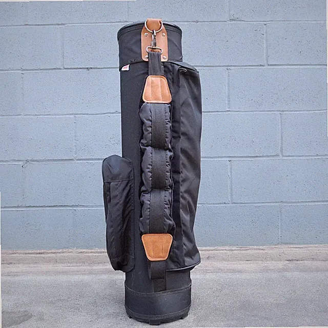 Black Carry Golf Club Bag 3-way w/ Pockets Padded Strap Made in U.S.A
